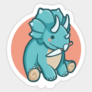 Cute but dangerous Triceratops, Dino, Dinosaur Sticker